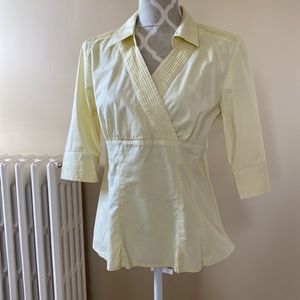 R W & Co cotton and spandex side zip V neck top